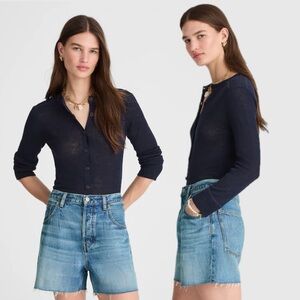 Madewell | Women’s Pleated Low Slung Shorts in Airy Denim New 31 Waist Cut Offs